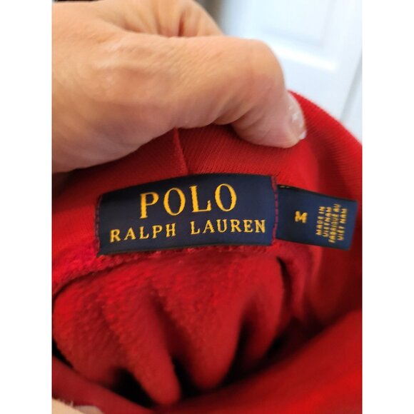 Vintage Red/Blue Y2K Ralph Lauren Polo Hoodie Patch Letters M Preppy Retro y2K - Picture 7 of 8